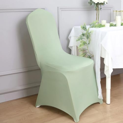 10 Pack Sage Green Spandex Chair Covers - Banquet & Wedding Slipcovers