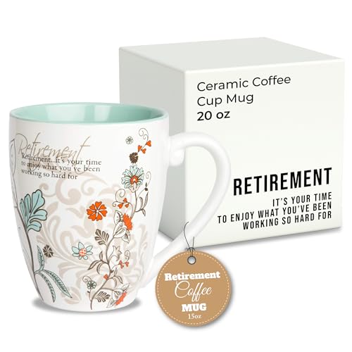 Pavilion Gift Company Retirement Mug 20 oz - Mark My Words Multicolor Ceramic Coffee Cup, Microwave & Dishwasher Safe - Variation 66120