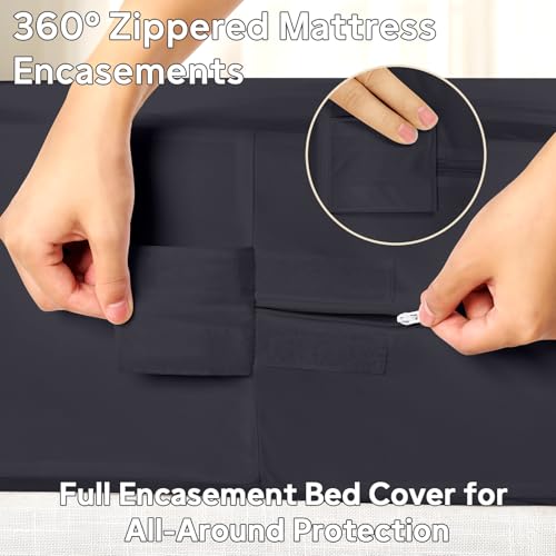 Queen Mattress Protector - Waterproof Zippered Encasement, 12-16" Depth