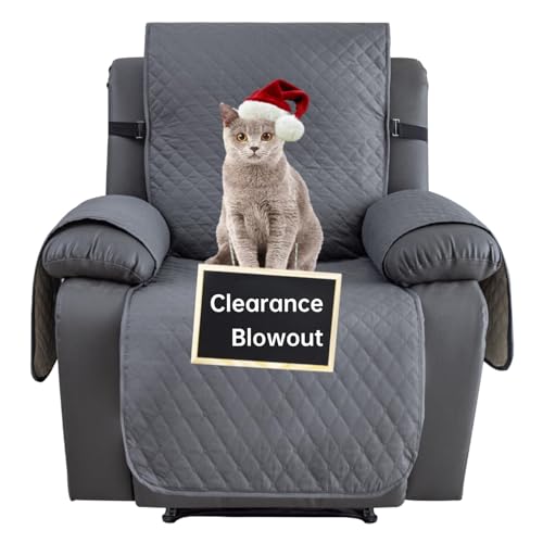 Water Resistant Recliner Cover with Pockets - Dark Gray