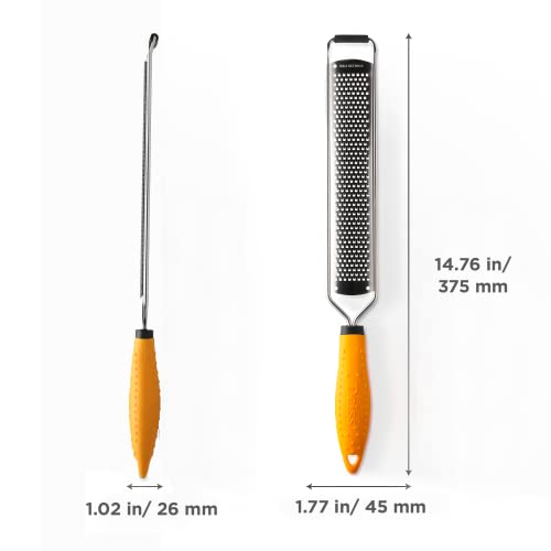 Stainless Steel Citrus Lemon Zester & Cheese Grater with Protective Cover
