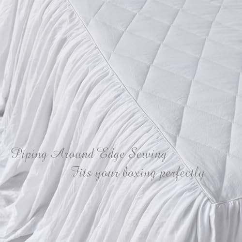 Ruffled Queen Bedspread Set - 3-Piece Shabby Chic Quilted Coverlet