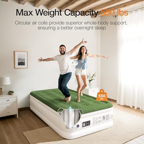 Twin Air Mattress with Built-In Pump - 18" Inflatable Blow Up Bed
