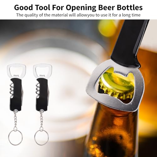28 Pcs Stainless Steel Wine Bottle Openers with Keychain - Model BUWUSMU