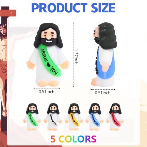 215 Mini Jesus Figurines, Tiny Rubber Religious Party Favors for Easter