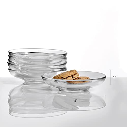 Pasabahce Set of 6 Clear Glass Tea & Coffee Saucers - Microwave Safe Turkish Tea Cups