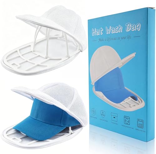 Hat Washer Cage and Mesh Bag Set for Baseball Caps - 4 Pack