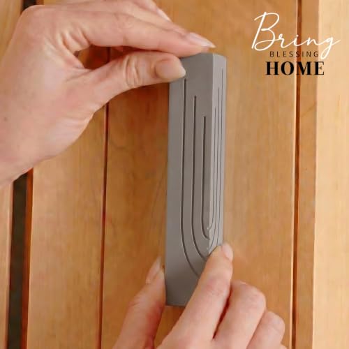 Modern Concrete Mezuzah Case - 4 Inch Gray with Self-Adhesive Backing