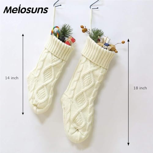 Cable Knit Christmas Stocking 18 Inch - Burgundy Holiday Fireplace Decor