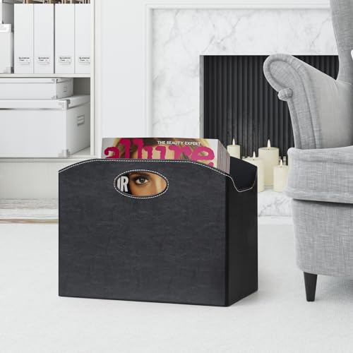 Foldable PU Leather Magazine Rack - Decorative Floor Book Storage Organizer