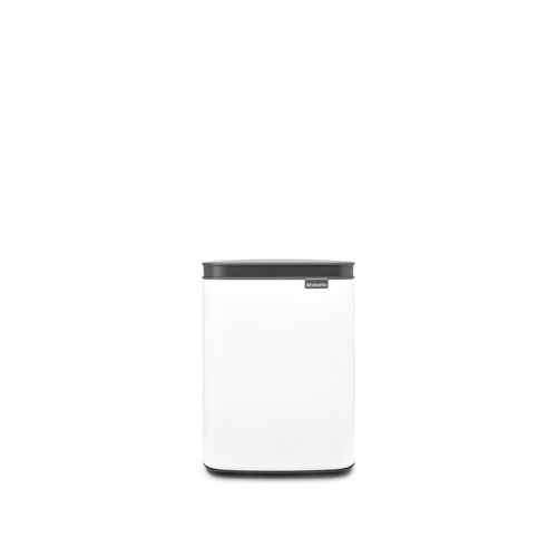 Brabantia Bo XS Lift Open Trash Can | 1.1 Gal / 4L | White | Wall-Mountable/Free Standing Bedroom, Bathroom, Nursery Trash Can, Removable Inner Bucket, Non-Slip Base | + Trash Bags