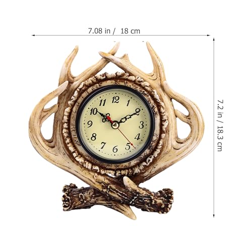 Deer Antler Desk Clock - Silent Resin Table Clock for Home Decor