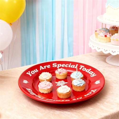 You Are Special Today 10.6-inch Ceramic Celebration Plate, Red