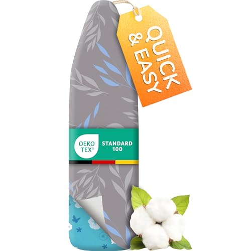 smart&gentle Ironing Board Cover and Pad - 15x54 Standard Size Heat Reflective