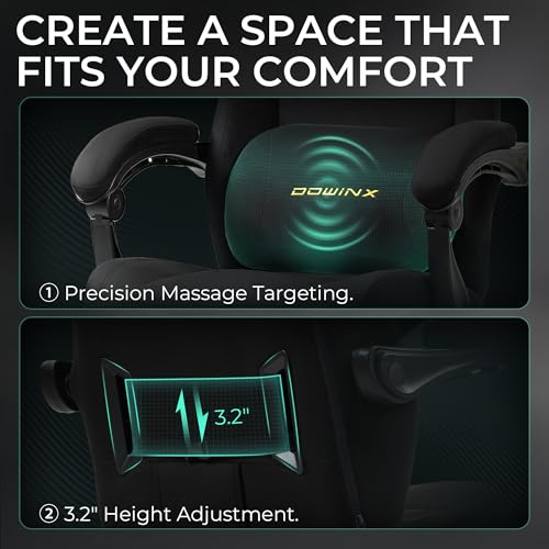Ergonomic Gaming Chair for Big and Tall, Suede Fabric with Footrest