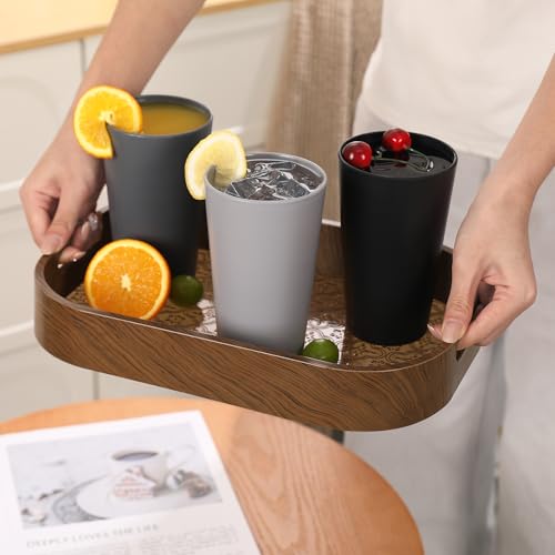 24 Pc 20 oz Unbreakable Plastic Cups Set, Reusable Stackable Drinking Cups