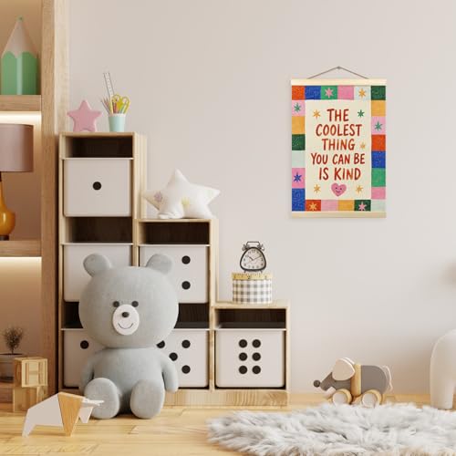 Inspirational Classroom Wall Art Poster with Hanging Frame 12x16 Inch