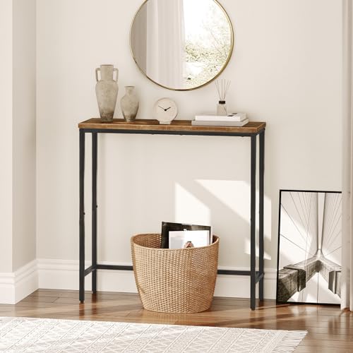 Narrow Console Table - 29.5-Inch Thin Sofa Table for Entryway & Hallway