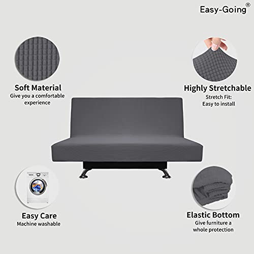 Medium Futon Slipcover Grey | Soft Stretch Furniture Protector