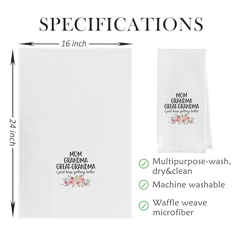 Geqtt Grandma3 Great Grandma Dish Towels 16x24 Waffle Weave Kitchen Hand Towels