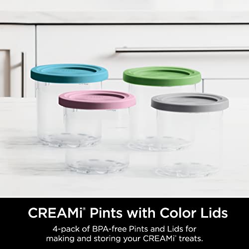 Reusable 16 oz Ice Cream Pints with Multi-Color Storage Lids - 4 Pack