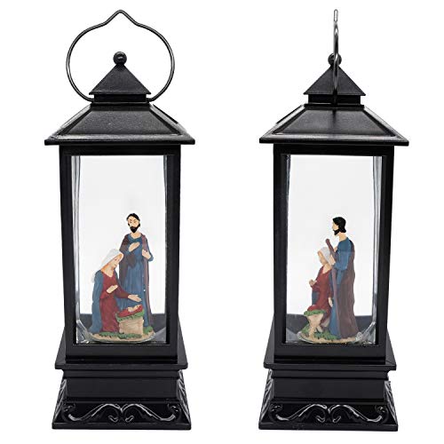 Lighted Musical Nativity Snow Globe Lantern - 12 Inch Christmas Decor
