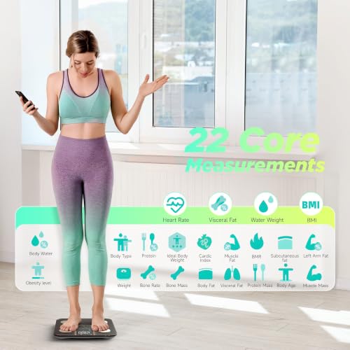 Smart Digital Body Weight Scale with 8-in-1 VA Display and Heart Rate Monitor