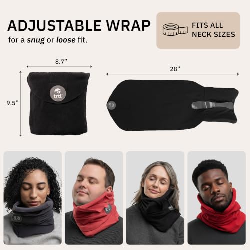 Trtl Travel Pillow - Ergonomic Neck Support Cushion for Airplanes - Black