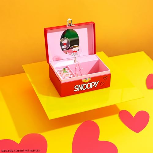 Snoopy Musical Jewelry Box for Girls with Ring Storage and Compartments