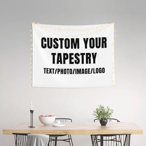 Custom Tapestry Wall Hanging - Personalized Photo & Text Fabric Banner