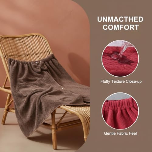 Plus Size Adjustable Bath Skirt Towel Wrap & Quick-Dry Hair Cap Set