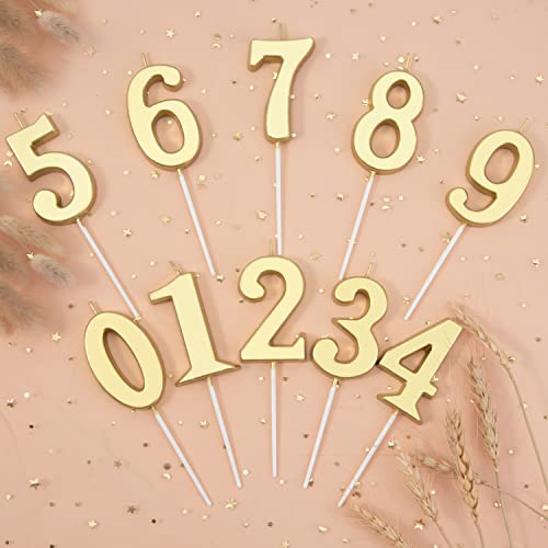 Modern Gold Number 2 Birthday Candle - 2.76 Inch Cake Decoration