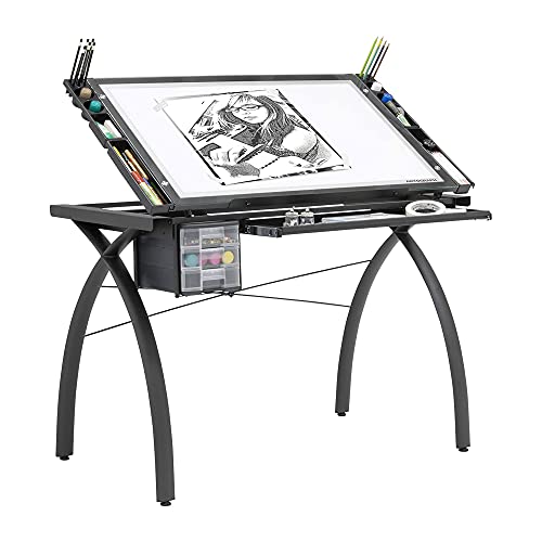 Artograph Futura Light Tracing Table with Storage Drawers - Adjustable LED Workspace