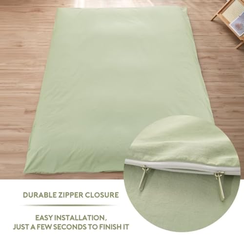 Washed Cotton Zippered Futon Cover - Soft & Machine Washable Twin