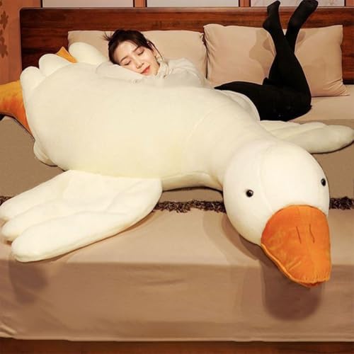 Giant White Goose Plush Pillow, 63-Inch Soft Stuffed Animal Body Pillow