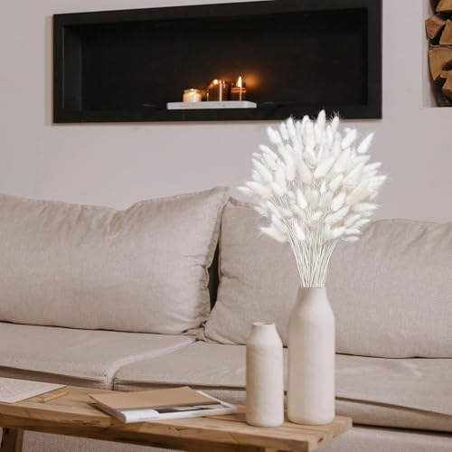 120 PCS 17-inch White Dried Pampas Grass for Boho Wedding & Home Decor