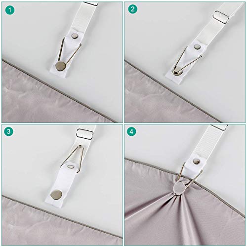 Adjustable Bed Sheet Holder Straps - Set of 4 Elastic Clips