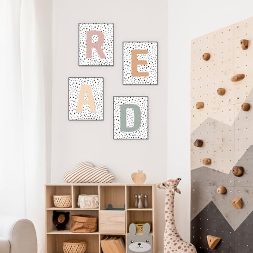 Boho Classroom Decor Reading Posters Set of 4 8x10 Unframed