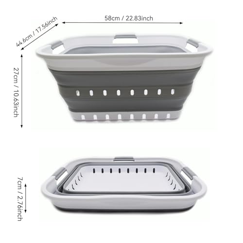42L Collapsible Laundry Basket - Foldable Pop-Up Storage Hamper