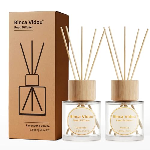 Lavender & Vanilla Reed Diffuser Set - Natural Aromatherapy Home Fragrance