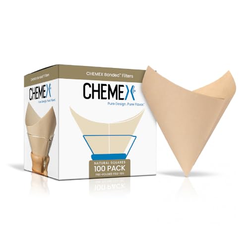 Chemex Unbleached Coffee Filters 120 Count - Eco-Friendly Pour Over Filter Papers