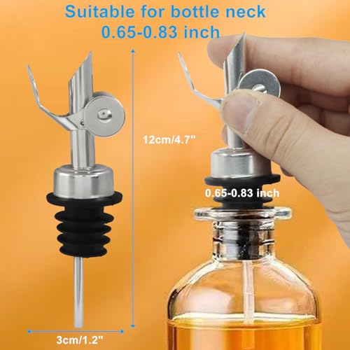 Zorfeter Silver Automatic Pour Spouts 2-Pack Stainless Steel Kitchen Bar