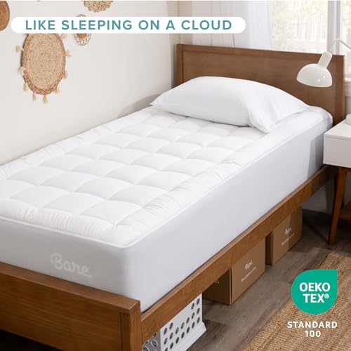 Twin XL Cotton Mattress Topper with Deep Pockets - Cooling & Comfortable