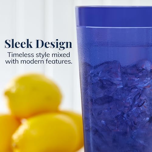 20-Ounce Reusable Plastic Tumblers - Stackable BPA-Free Drinking Cups (Set of 16)