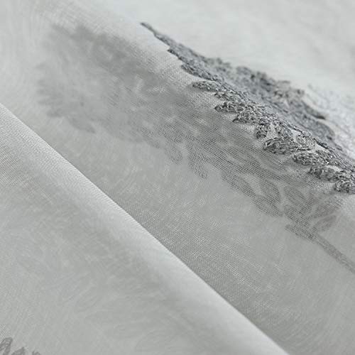 Leaf Pattern Tier Curtain & Valance Set – 3 Panels for Kitchen