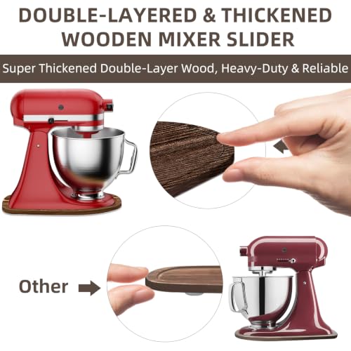 Wood Mixer Slider Tray for 4.5-5 Qt Stand Mixers - Durable Countertop Mat