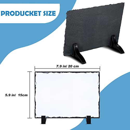 Gersoniel 6 Pack Sublimation Slate Photo Frames 5.9x7.9 Inch with Stands