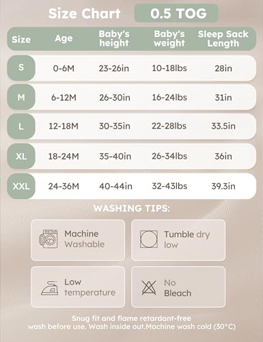 Yoofoss Organic Cotton Baby Sleep Sack 0-6 Months 3-Pack Wearable Blanket