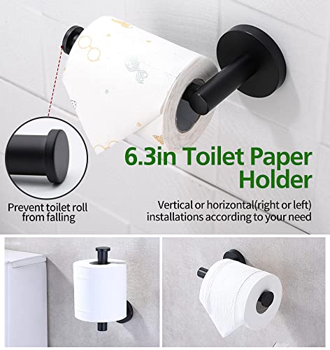 10-Piece Matte Black Bathroom Hardware Set, Stainless Steel Accessory Kit
