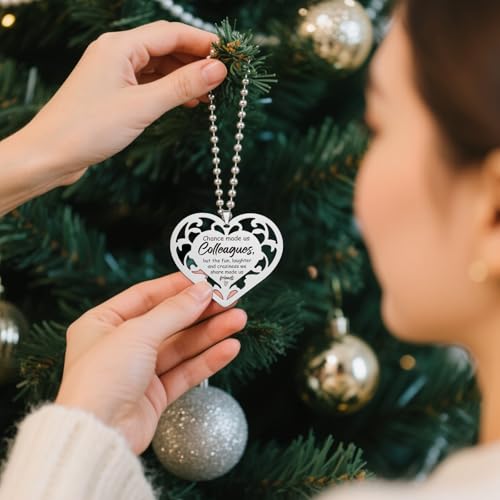 Heart Coworker Gift Ornament for Car Rearview Mirror - Friendship Keepsake